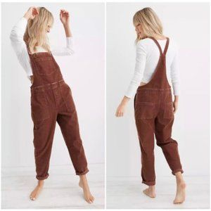 Aerie Brown Corduroy Overalls Size L